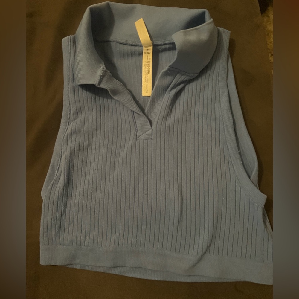 Blue Cropped Golf/Tennis Top